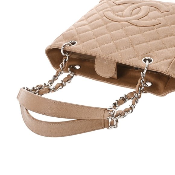 CHANEL PST Petite Tote Beige A20994 Women's Caviar Skin Bag - Picture 3 of 10